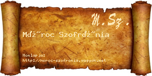 Móroc Szofrónia névjegykártya